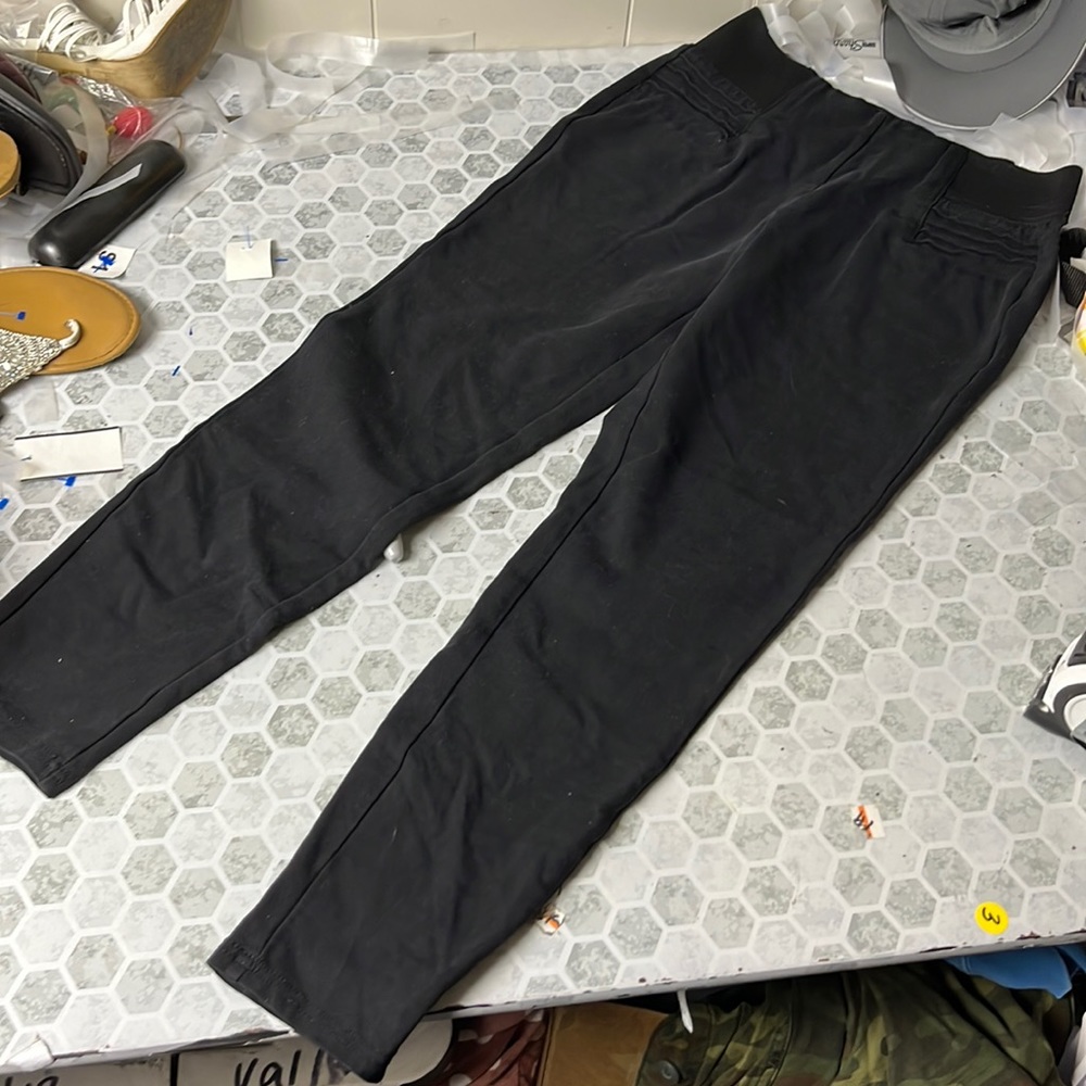 Sapphire Red Medium Black Elastic Waist Ponte Pants Leggings